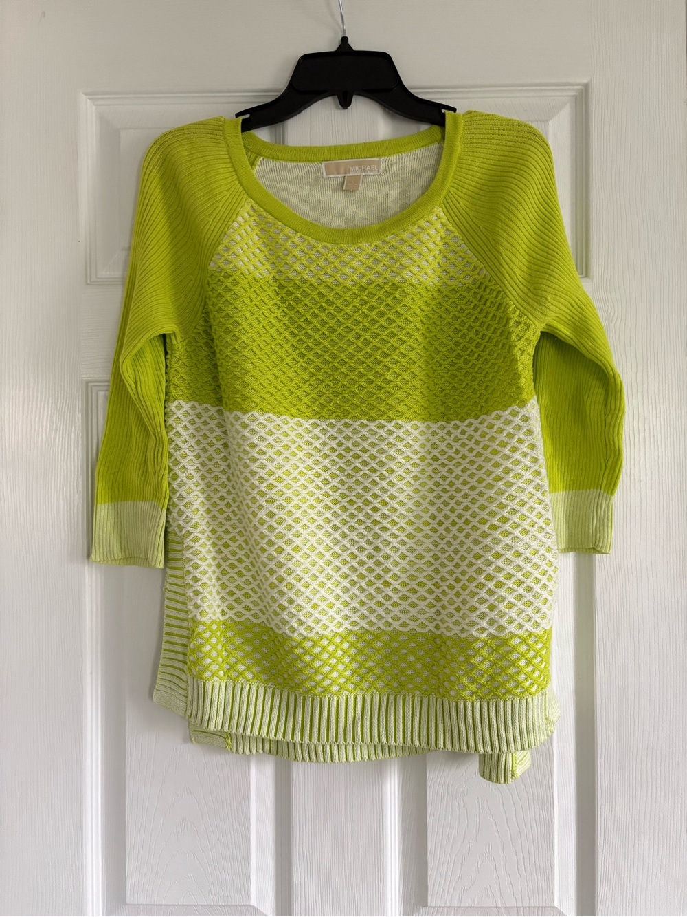 Michael Kors Lime and White Knit Sweater